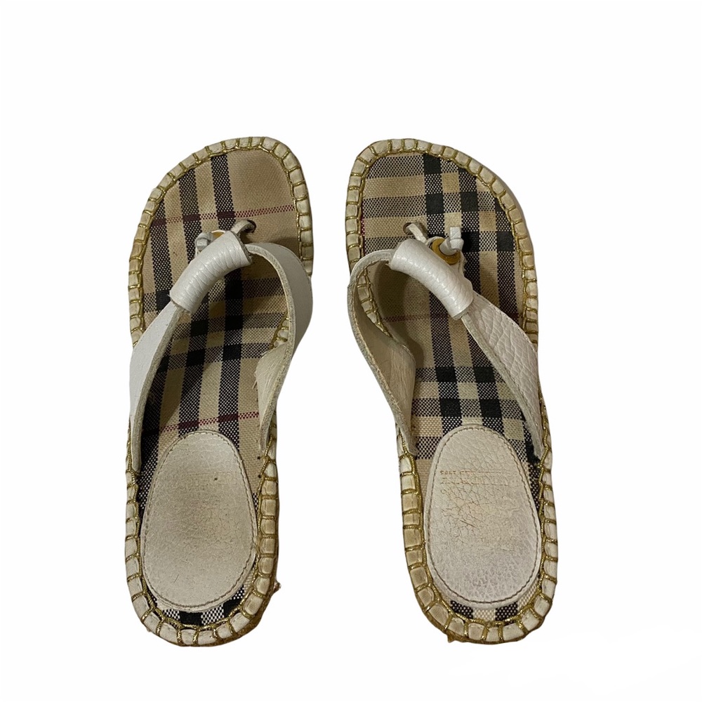 Burberry Nova Check Espadrille Wedge Thong Sandal - Picture 5 of 11